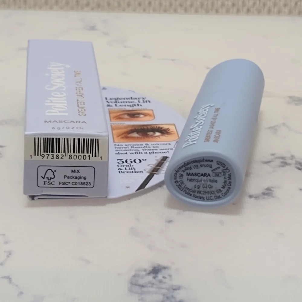 Polite Society Greatest Lashes of All Time Mascara BLACK 6g/.2oz Travel Size New